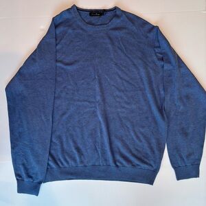 Vintage Pringle Blue Long Sleeve Pullover Sweater Mens Size XL 100% Cotton